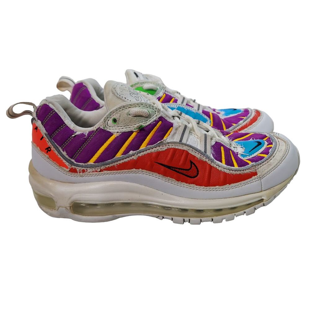 NIKE Shoes AIR MAX 98 LX 'CUT AWAY' White Multi Color Size 8 Womens CJ0634-101
